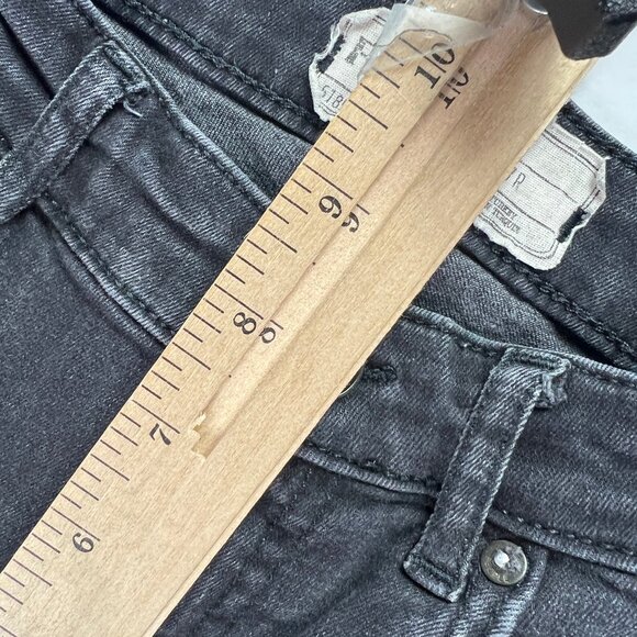 Free People Jeans Women's 26x30* Flare Skinny Black Raw Split Hem Denim Tag 27R - Picture 15 of 16